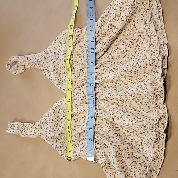 SHEIN Size S VCAY Shirred Back Frill Trim Ditsy Floral Top, Excellent Used Cond. - Picture 6 of 12